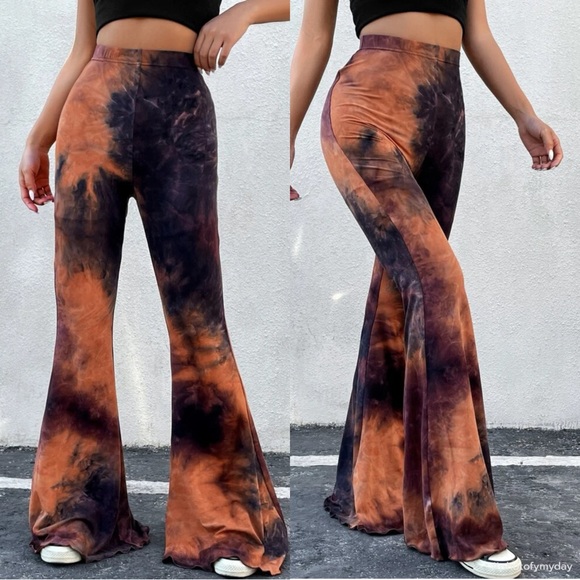 Boho Tie Dye Palazzo Wide Leg Pants - Picture 2 of 7